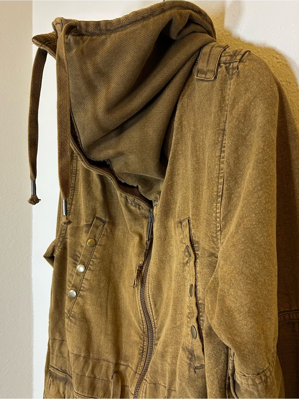We The Free Surplus Future Parka XL Khaki Funnel Hooded Gorpcore Boho Hiking - Picture 7 of 13